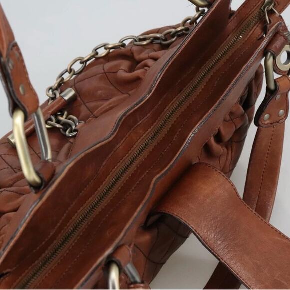 BALLY Hand Bag Leather Brown Authentic - Picture 8 of 14